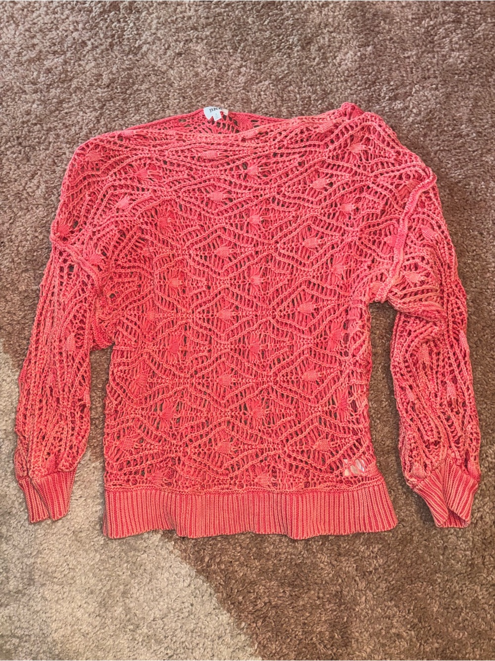 BKE Coral Open-Knit Long Sleeve Women's Sweater